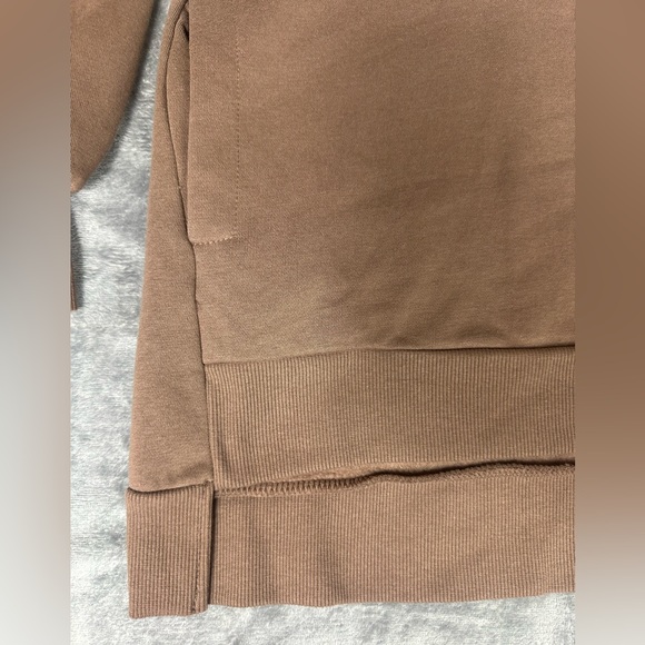 Zenana High Low Crewneck Sweatshirt Womens Plus 2X Brown Pockets Mocha - Picture 5 of 14